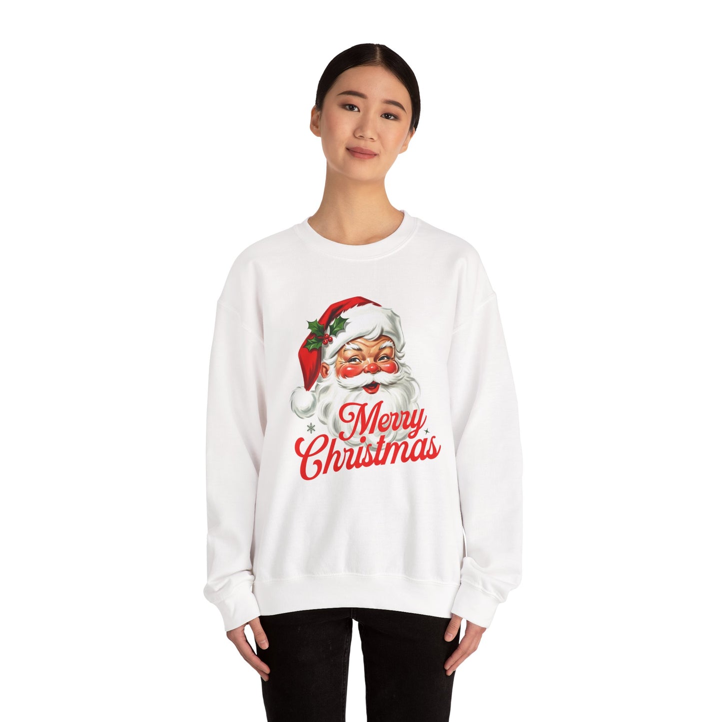 Merry Christmas Santa Sweatshirt, Cozy Holiday Sweatshirt, Unisex Christmas Apparel, Festive Gift for Him/Her, Winter Fashion