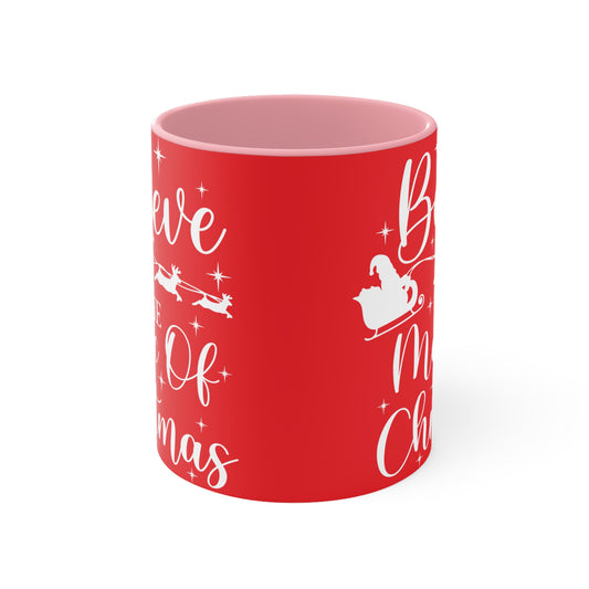 Christmas Magic Accent Mugs, Festive Coffee Cups, Holiday Drinkware, Seasonal Gift, Christmas Decor, Believe in Magic