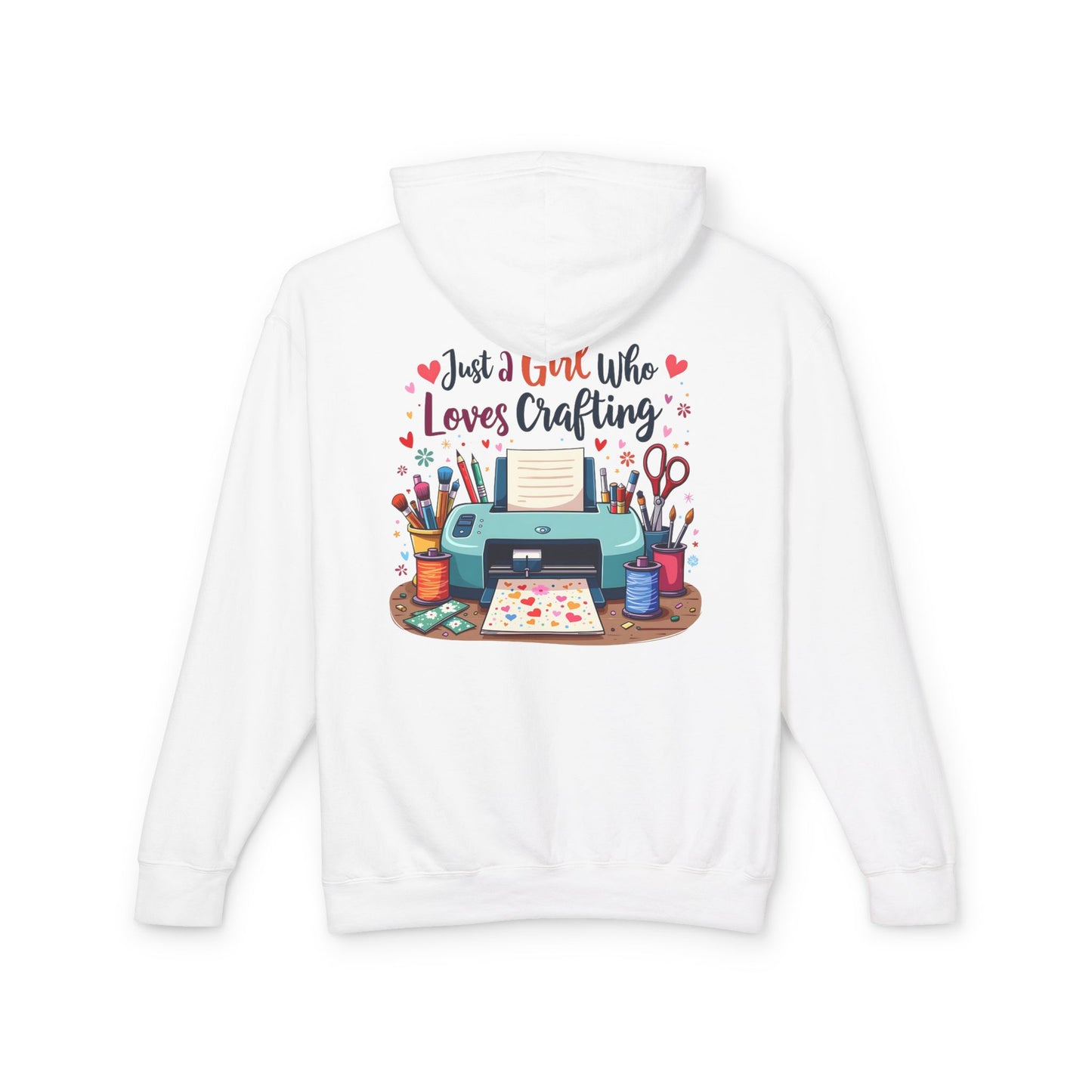 Unisex Crafting Hoodie, Just a Girl Who Loves Crafting Sweatshirt, Gift for Crafters, Artsy Clothing, DIY Enthusiasts Hoodie